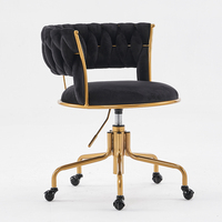 Chaise élévatrice de conception moderne professionnelle chaise de bureau de salon en tissu de velours noir pour salle de maquillage