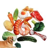Jouets interactifs à mâcher pour chiens, best-sellers, en peluche super douce, en forme de légumes, pain, viande, rembourrés en coton PP, avec sonnette