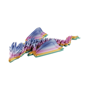 هدية أطفال ثلاثية الأبعاد بطباعة متعددة الألوان تنين عملاق قرني مفصلية وواقعية - Product Image 4