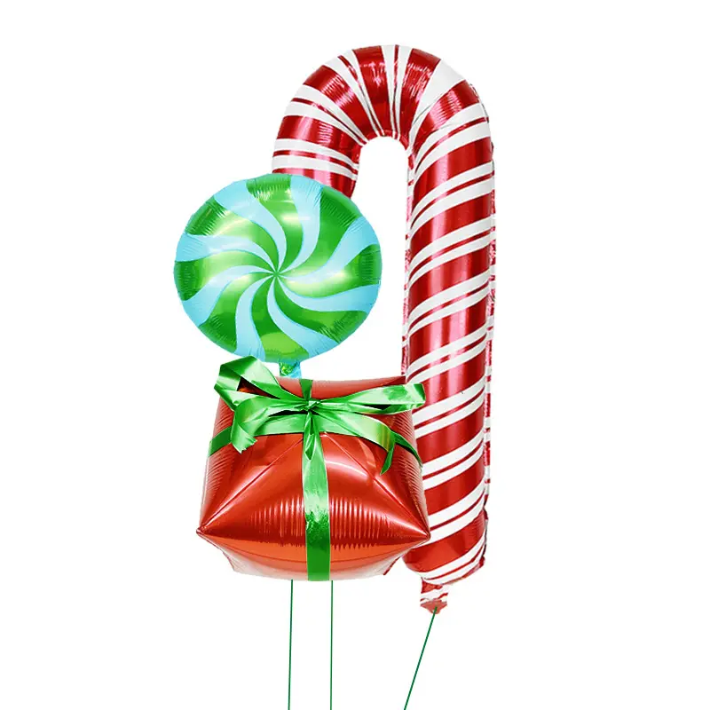 18 24 inch Candy Crutch Cane Gift red green color Christmas Foil Balloons For Birthday Party Wedding Decorations