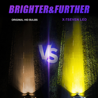Ampoule de phare LED X7SEVEN avec plaque de refroidissement en cuivre 85W, puces 3570, jaune doré 3000K, H1 H3 H4 H7 H11 9005 9006 9012 pour voitures et motos