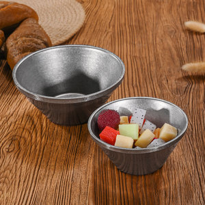 Bol conique rétro en acier inoxydable 304, couleur unie, finition vieillie, pour desserts, salades et fêtes - Product Image 1