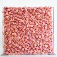 Bouquet de roses artificielles carrées roses BBGS, décoration murale florale en soie moderne faite à la main et durable pour mariage, événement, photomaton