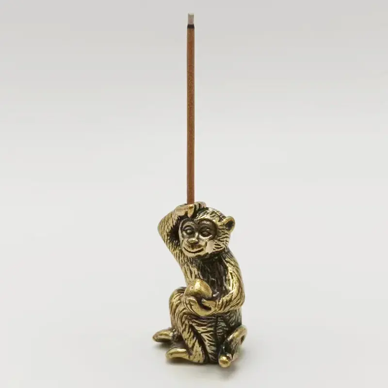 Hot-bán Antique 12 Zodiac Brass hương chèn trang trí động vật thủ công kim loại hương chủ