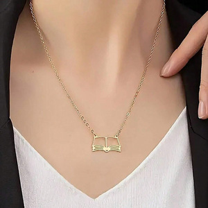 Collar con Colgante de <span class=keywords><strong>Libro</strong></span> <span class=keywords><strong>Hueco</strong></span> Único, Regalo Significativo para la Temporada de Graduación A0KD - Product Image 3