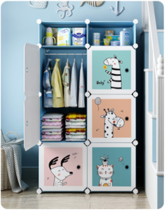 Armoire pliante en plastique pour enfants, meuble moderne, design dessin animé, bricolage, placard pour bébé, meuble multifonctionnel - Product Image 2