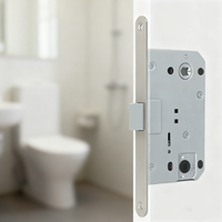 BBDHOME WC porte de salle de bain milieu 9650 PVC plastique loquet boulon Satin Nickel mortaise serrure corps