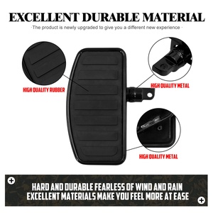Repose-pieds arrière pour passager, plateforme large réglable, noir chromé, paire pour Harley Sportster XL Dyna Softail Touring - Product Image 5