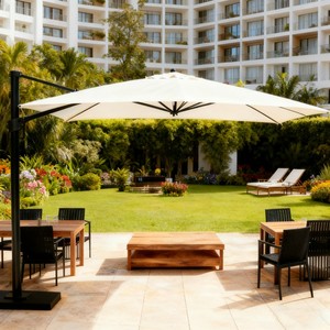 Parasols commerciaux Roma pour hôtels, 1,5 m, pliables, anti-UV, résistants à l'eau, en aluminium, réglables, pour extérieur, DC-UP-107, 3x3 m, extra-grands - Product Image 1