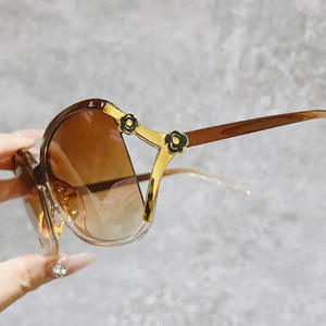 大型サングラスレトロなメガネファッションドットペイントローズサングラス女性用UV保護 - Product Image 2