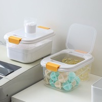Boîte de rangement pour lessive en poudre avec grande capacité et cuillère hermétique pour ranger les perles de lessive