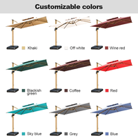 Parasol de jardin extérieur imperméable 9 pieds en aluminium Roma pour terrasse, marché, restaurant, grand parasol de jardin
