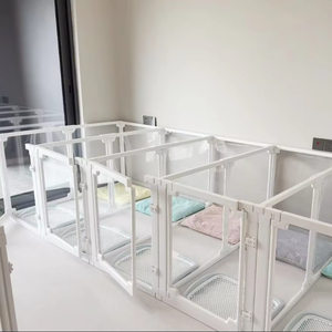 Nhựa Trong Suốt Cổ Điển Hiện Đại Con Chó Lồng Nút Đóng Cửa Thiết Kế Rắn Vừa/Nhỏ Chó Thân Thiện Với Môi Pet Playpen Trong Nhà - Product Image 1