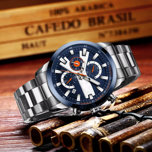 Reloj de Pulsera de Lujo para Hombre con Movimiento de Cuarzo Analógico, Caja de Aleación, Esfera de Cristal, Manecillas, Correa de Acero Inoxidable, Resistente al Agua 3BAR, Clásico y Moderno - Product Image 5