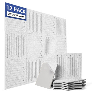 Paneles Acústicos Autoadhesivos Modernos de 9 mm, Paneles de Fibra de Poliéster Cuadrados de Alta Densidad para Absorción de Sonido, para Hogar, Oficina, Estudio - Product Image 1