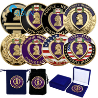 Décapsuleur commémoratif personnalisé en forme de médaille Purple Heart des États-Unis pour soldat-vétéran, pièce de défi Purple Heart sur mesure