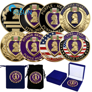 Décapsuleur commémoratif personnalisé en forme de médaille Purple Heart des États-Unis pour soldat-vétéran, pièce de défi Purple Heart sur mesure - Product Image 1