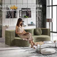 Canapé-lit modulaire de luxe en tissu, design moderne, confortable, durable, pour salon, de haute qualité