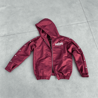 Ensemble deux pièces pour hommes en gros : Veste à capuche zippée bordeaux et short à cordon de serrage – Fournisseur de tenues décontractées d'été pour hommes