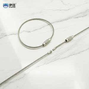 Porte-clés en fil métallique à verrouillage par vis en acier inoxydable en gros - Product Image 1