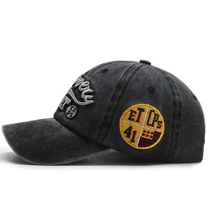 Casquette de baseball en jean tendance style coréen vintage pour hommes et femmes, <span class=keywords><strong>d</strong></span>écontractée printemps, avec dentelle, effet <span class=keywords><strong>d</strong></span>élavé, visière bec de canard, lettres brodées, modèle courant - Product Image 3