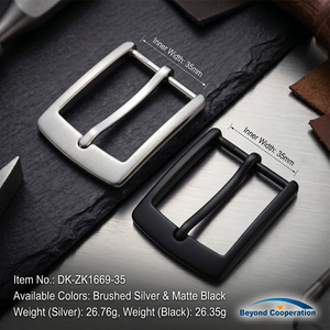 Boucle de <span class=keywords><strong>ceinture</strong></span> premium en alliage de zinc 35 mm à une seule broche, robuste, en métal, pour ceintures en cuir pour hommes, vente en gros personnalisée - Product Image 1