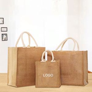 Custom Design <b>Large</b> Jute Burlap Shopping <b>Beach</b> Tote <b>Bag</b> With Soft Cotton Handles for Traveling - Product Image 4