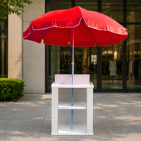 Table de promotion portable en aluminium pour usine, comptoir de présentation en PP, stand de marketing avec parapluie