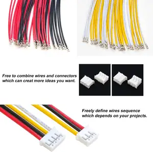 Jst ph 3 pinos 4 conectores jst, kit de conectores e soquetes com 22awg 210mm cabos de fio Jst-ph2.0MM 3pin 4pin