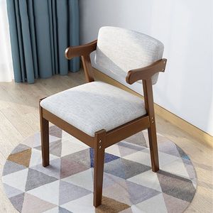 Chaise de salle à manger en bois massif rembourrée 43x50x77cm pour la maison, la chambre et le bureau - Product Image 2