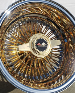 Nouvelles jantes de voiture de luxe en acier chromé de 13 pouces, design à profil profond, et roue à rayons triple dorés 13x7 - Product Image 5