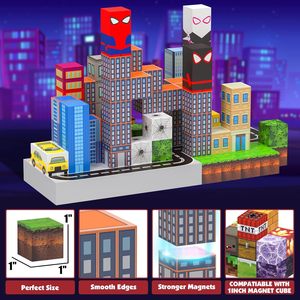 스파이더 맨 150pcs 큐브 마그네틱 빌딩 블록 화산 테마 다채로운 플라스틱 자석 세계 세트 4-6 EN71 인증 - Product Image 5