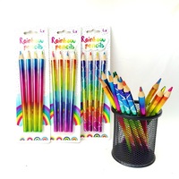 6 crayons thermorétractables tricolores à la même couleur de cœur, production de haute qualité, personnalisation en gros, pour étudiants