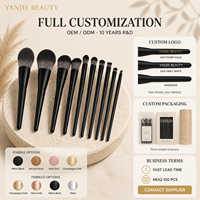 Ensemble de pinceaux de maquillage à marque privée, couleur et logo personnalisés, vente en gros d'usine avec faible MOQ, échantillon gratuit