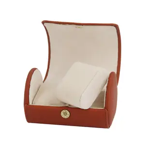 Boîtes à montres imprimées et gravées avec logo de luxe, boîte cadeau avec oreiller pour montres, boîte en faux cuir pour emballage de montre