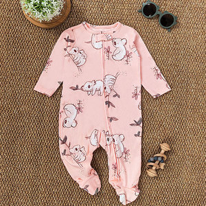 Ropa de Recién Nacido 100% Algodón, Mameluco de Manga Larga con Pies Cubiertos, <span class=keywords><strong>Pijama</strong></span> para Bebé - Product Image 1