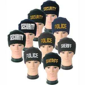 Bonnet tricoté de sécurité personnalisé de haute qualité Bonnets brodés avec ID (SÉCURITÉ, SHERIFF)