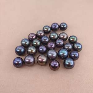 <span class=keywords><strong>Perle</strong></span> di tahiti di colore nero tinto d'acqua dolce naturale reale per la creazione di gioielli - Product Image 5