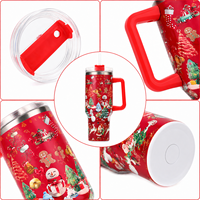 Mug isotherme personnalisé de Noël 40 oz avec bec verseur, grande capacité, pour les fêtes de bureau et la vente au détail saisonnière