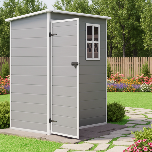 5x3 FT Outdoor Resin Tool Shed Plastic Storage Shed Waterproof Easy Assembly for Garden Patio Backyard