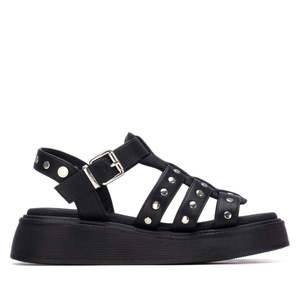 Sandales compensées noires Xti pour femme, talon de 36,4 cm, style plateforme - Product Image 1