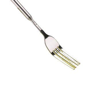 Fourche de cuisine télescopique extensible, 1 pièce, pour faire des farces, des farces, des barbecues, des fêtes, des barbecues, à long manche - Product Image 1