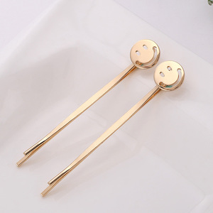Juego de Pinzas para el Cabello Geométricas Doradas con Forma de Corazón, Estrella, Cara Sonriente y Hoja, Horquillas para Flequillo, Adornos Metálicos, Joyería Diaria, Hebilla de Alta Calidad - Product Image 4