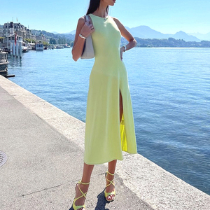 Spot personalizado <span class=keywords><strong>2022</strong></span> novedad de verano, sobre busto y vestidos de longitud media vestido nuevo negro europeo y americano con Cruz/ - Product Image 2