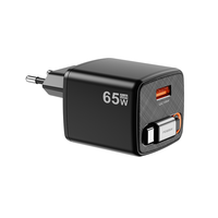 Chargeur mural rétractable USB QC3.0 PD 65W à charge rapide avec prise UE et câble Type C 30W pour mobile et ordinateur portable (OVP OTP)
