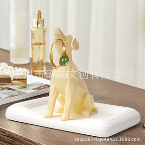 Qihang Cultural And Creative Dog Shape Jewelry Organizer Resin Animal Decor For <b>Dressing</b> <b>Table</b> Storage Display - Product Image 2