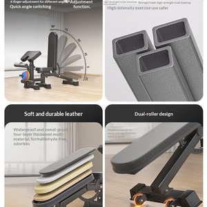Banc de musculation multifonction pliable pour usage domestique et commercial, avec fonction de tirage vertical et de développé couché - Product Image 3
