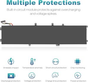 6gtpy สำหรับเปลี่ยนแล็ปท็อปแบตเตอรี่9550 9560 9570 7590 7500 7501 7591 11.4V 97Wh มีในสต็อก - Product Image 2