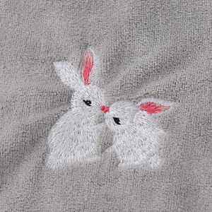 Toalla de microfibra Kim Ryan con diseño de conejo, 34x74cm, toalla facial bordada para baño y regalo - Product Image 1