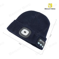 Gorra de faro con puños iluminados de punto cálido para invierno, sombrero para auriculares, faro recargable Led con lámpara de tapa de luz